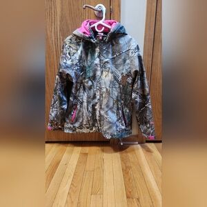 Women's Camouflage Raincoat with Pink Lining